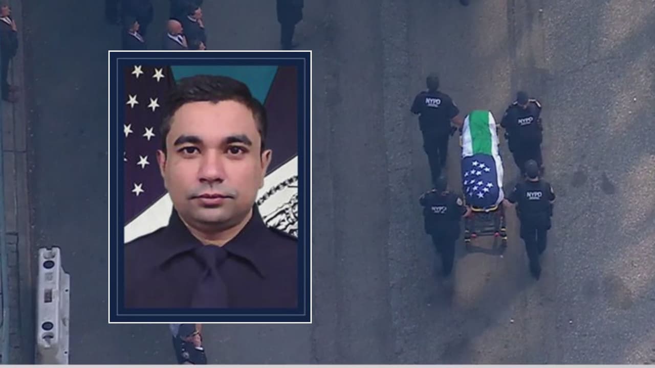 Lo despiden como héroe: trasladan a El Bronx el cuerpo del oficial asesinado en tiroteo en Manhattan