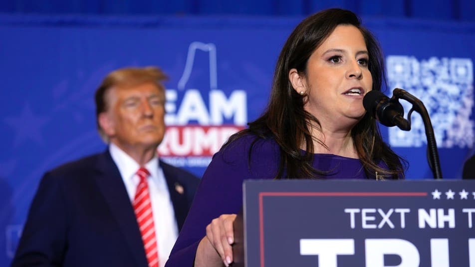 La representante republicana en el Congreso federal por Nueva York, Elise Stefanik, y el expresidente Donald Trump.