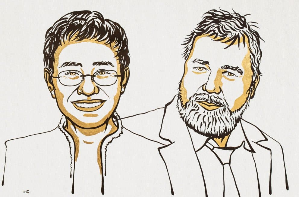 Los periodistas Maria Ressa, de Filipinas, y Dmitry Muratov, de Rusia, ganan el Nobel de la Paz por su lucha por la libertad de expresión