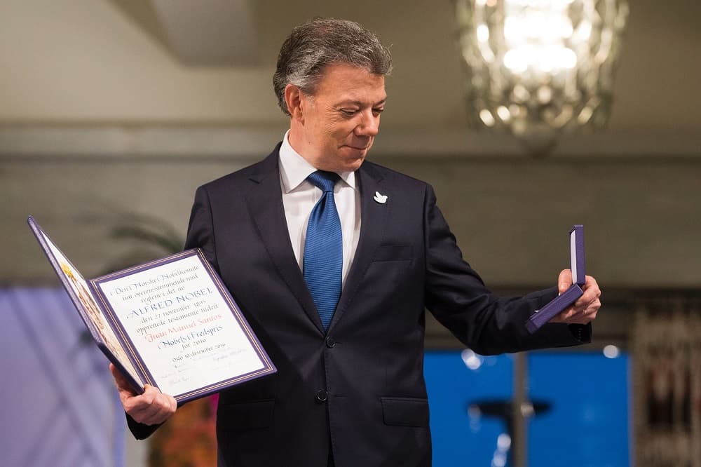 Colombian President Juan Manuel Santos received the Nobel Peace Prize for his efforts to end war with the FARC. In the 
<a href="http://time.com/collection/2017-time-100/4736328/juan-manuel-santos/" target="_blank">profile</a> written by Ingrid Betancourt, she underscores how he's "bringing together friends and enemies to achieve what once seemed impossible: peace."