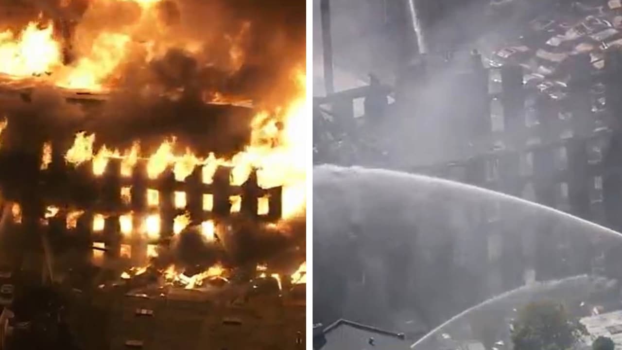 Incendio arrasa dos edificios comerciales en la sección Frankford de Filadelfia