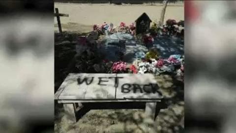 El cementerio histórico Goodyear Farms, también conocido como Cementerio Pioneer, fue vandalizado con 
<b>insultos raciales en contra de los inmigrantes indocumentados y una esvástica</b>, informó la policía. La tumba de un hombre hispano apareció con el letrero 
<b>‘Wet Back’</b> (espaldas mojadas).