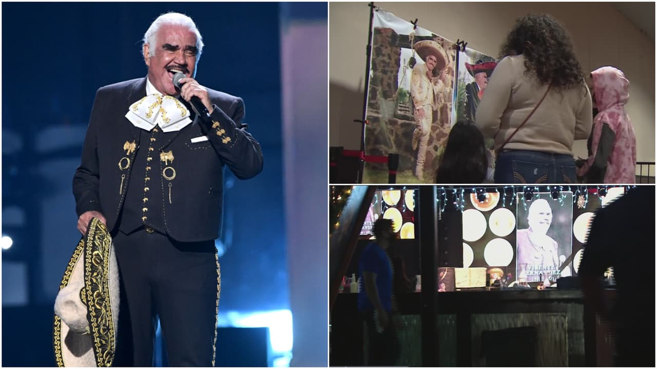 Con música, velas y rosas, así despidieron a Vicente Fernández decenas de personas en Houston