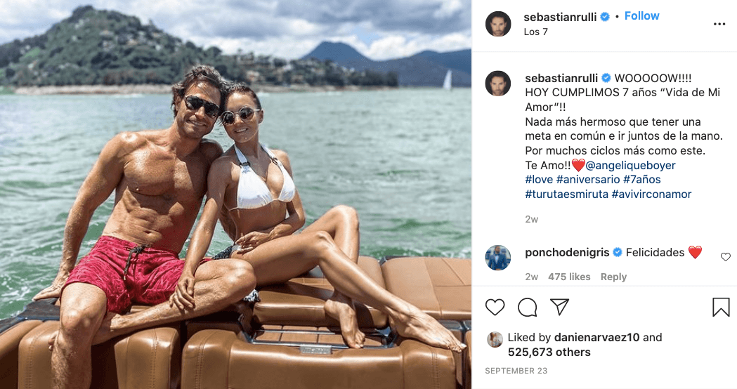Con una foto de uno de sus viajes, 
<a href="https://www.univision.com/shows/vencer-el-pasado/sebastian-rulli-trayectoria-personaje-vencer-el-pasado-novela-univision-fotos">Sebastián Rulli</a> festejó su séptimo aniversario y aseguró: “Nada más hermoso que tener una meta en común e ir juntos de la mano”.