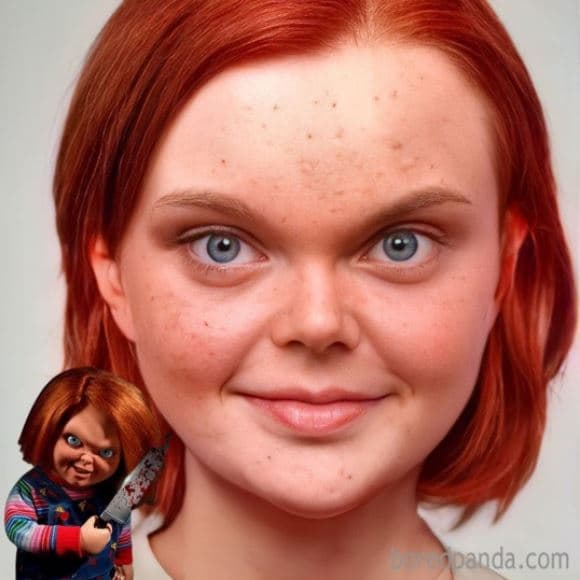 <b>Chucky</b>
<br>‘El muñeco asesino’ así luciría como un niño de verdad: escondería su maldad en un rostro angelical.