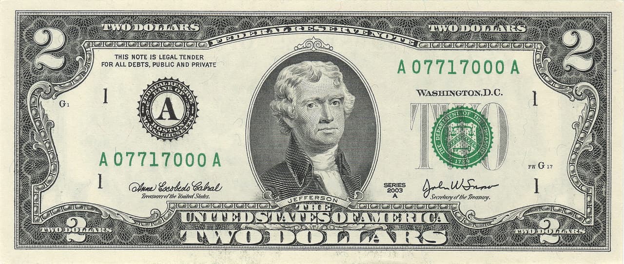 Un raro billete de $2 de 1890 que se cotiza por miles de dólares