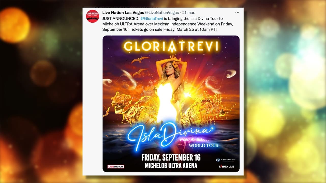 <b>Gloria Trevi </b>
<br>
<br>La cantante y compositora regresa a los escenarios con el sorprendente anuncio de una nueva gira con lo mejor de su repertorio musical, luego de su exitosa gira junto a ‘La Guzmán’. 
<a href="https://www.univision.com/shows/despierta-america/gloria-trevi-recuerda-el-conflicto-que-tuvo-en-su-corazon-por-la-manipulacion-y-que-contara-en-su-bioserie-video">La gira ‘Isla Divina’ de Trevi</a>, comenzará el 13 de agosto en el Coliseo de Puerto Rico, en San Juan, y concluirá en Miami a finales de diciembre.
