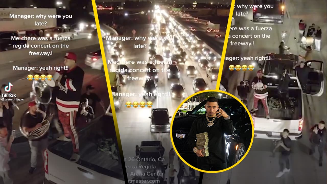 Vocalista de Fuerza Regida detiene el tráfico en popular autopista de Los Ángeles y se pone a cantar