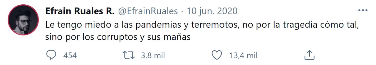 También se pronunció en Twitter, el 10 de junio, para expresar su opinión sobre el mismo tema en época de pandemia.