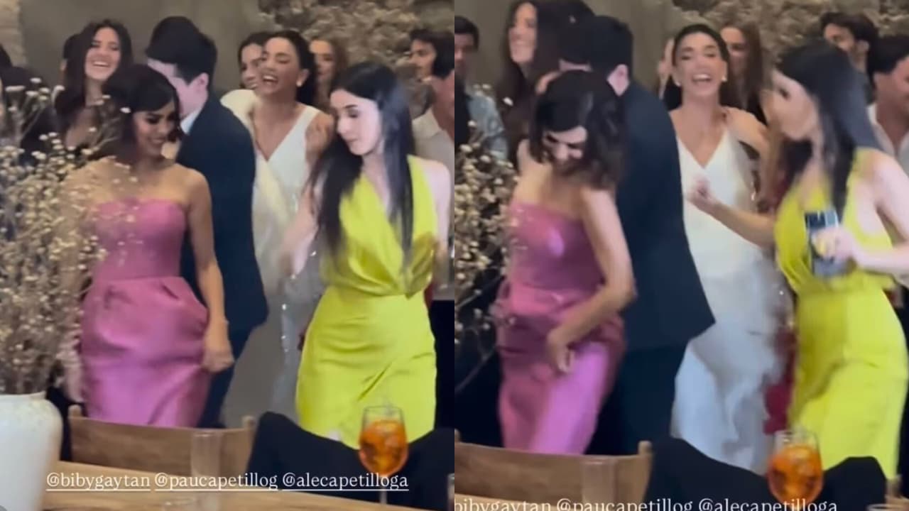Biby Gaytán fue con este 'look' de rosa en la fiesta de la preboda de su hija Alejandra Capetillo.