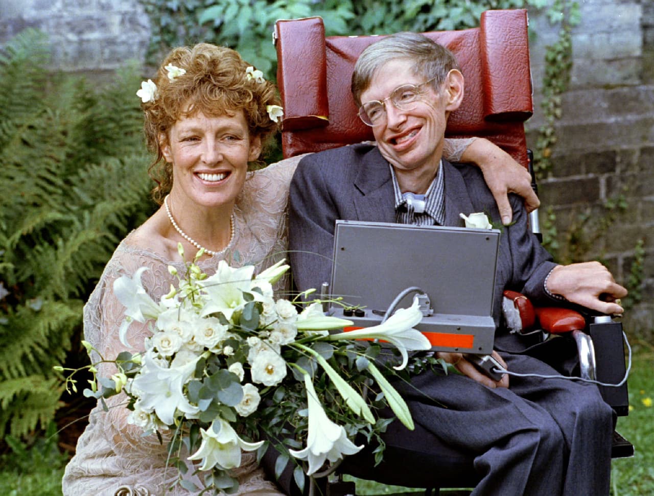 El día de su boda con su segunda esposa, Eliane, en 1995.