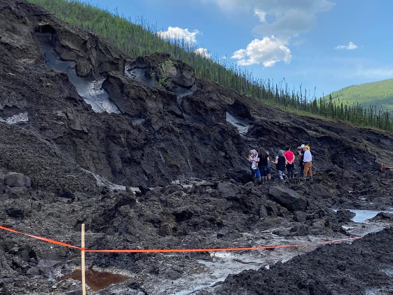En la imagen puede verse el sitio en que Nun cho ga fue descubierta, en la mina Treadstone en Eureka Creek, Yukon.