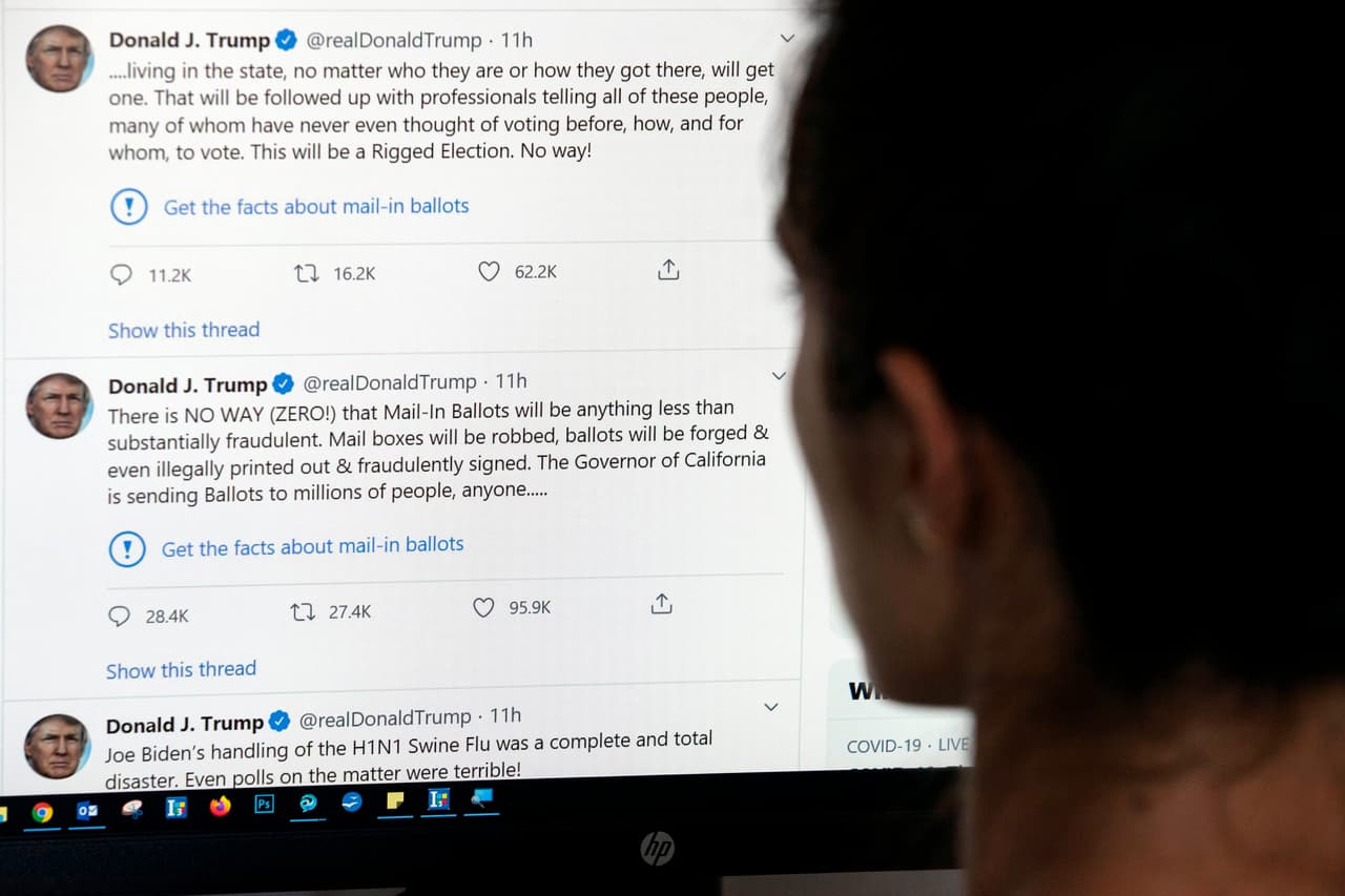 Trump vs redes sociales: amenaza con "cerrarlas" luego de que Twitter le etiquetara como 'engañoso' un tuit por primera vez