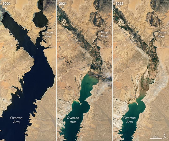 La alarmante caída del nivel del agua en el reservorio más grande de EEUU en apenas dos años
