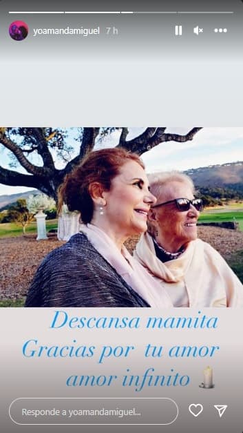 “Descansa, mamita. Gracias por tu amor, amor infinito”, también indicó en otra historia, en la cual subió una instantánea donde su madre mira al horizonte.
<br>