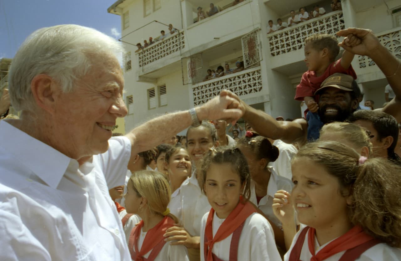 Jimmy Carter durante su visita a Cuba en 2002.