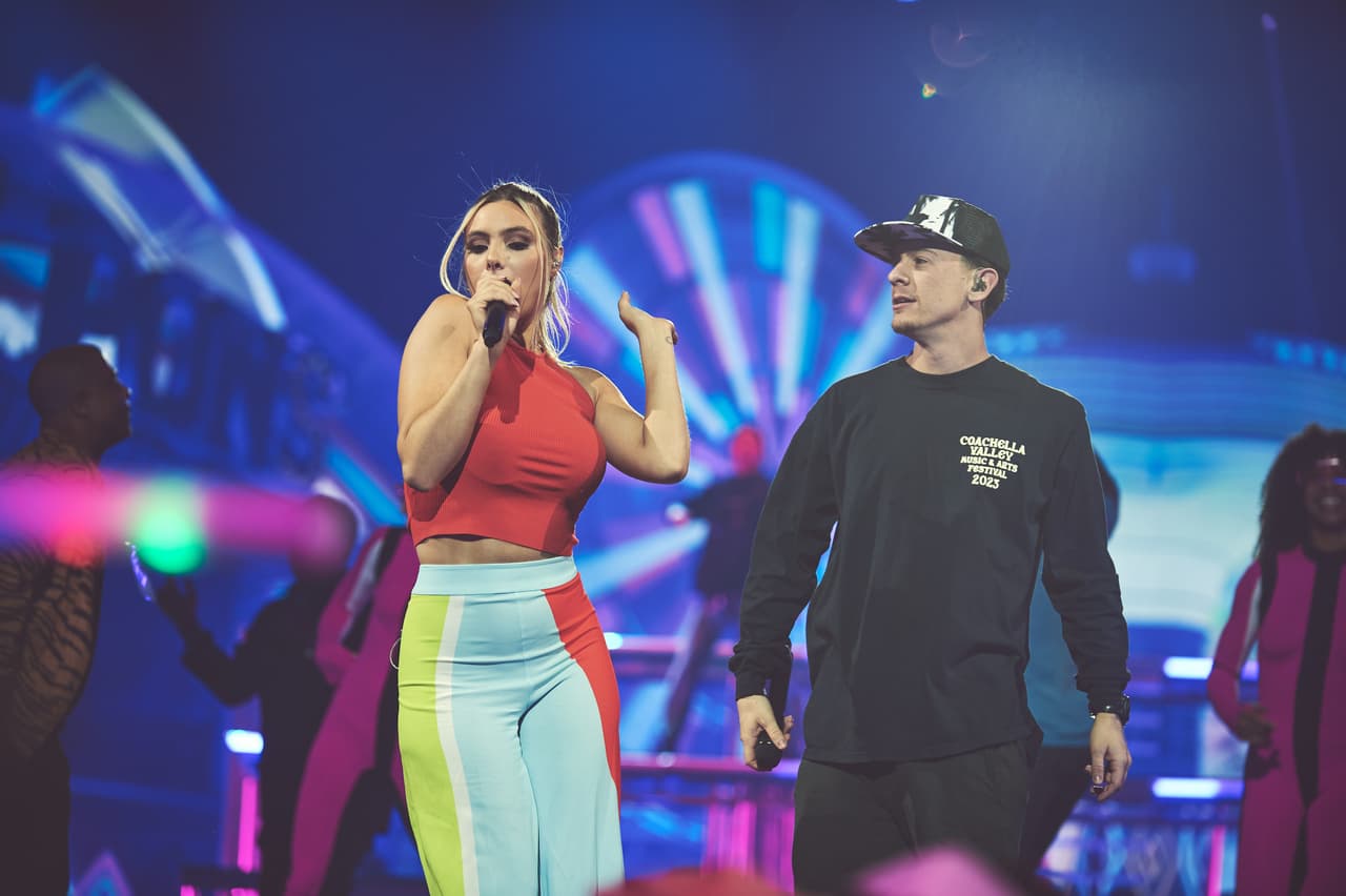 Los recién casados, 
<b>Lele Pons y Guaynaa</b>, también acudieron al primer día de ensayos.