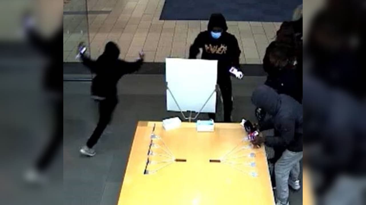 <b>Video.</b> Policía de Santa Rosa busca a cuatro sujetos que asaltaron en segundos una tienda de Apple.
