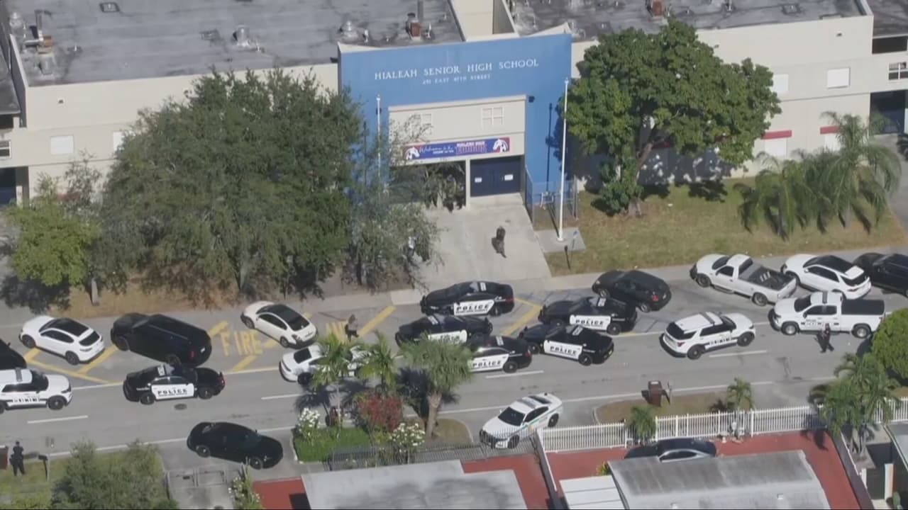Posible falsa amenaza llevó a cierre preventivo y fuerte presencia policial en escuela de Hialeah
