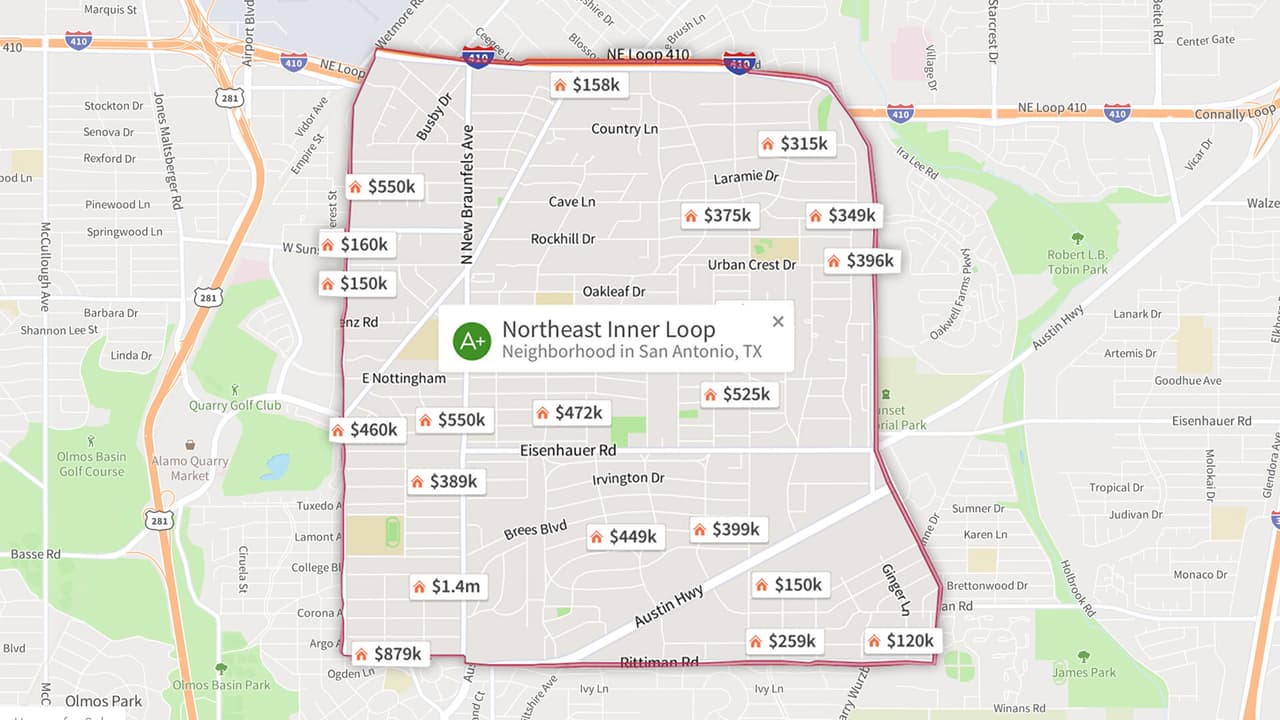 <b>Northeast Inner Loop</b> tiene A en casi todos los reglones de Niche. 
<br>
<br>Según Niche, la zona tiene buenas alterativas para la vida nocturna, es diversa, tiene "buenas familias" y sus escuelas públicas están por encima del promedio. 
<br>