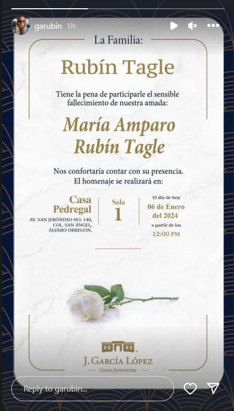 Muere Amparo Rubín.