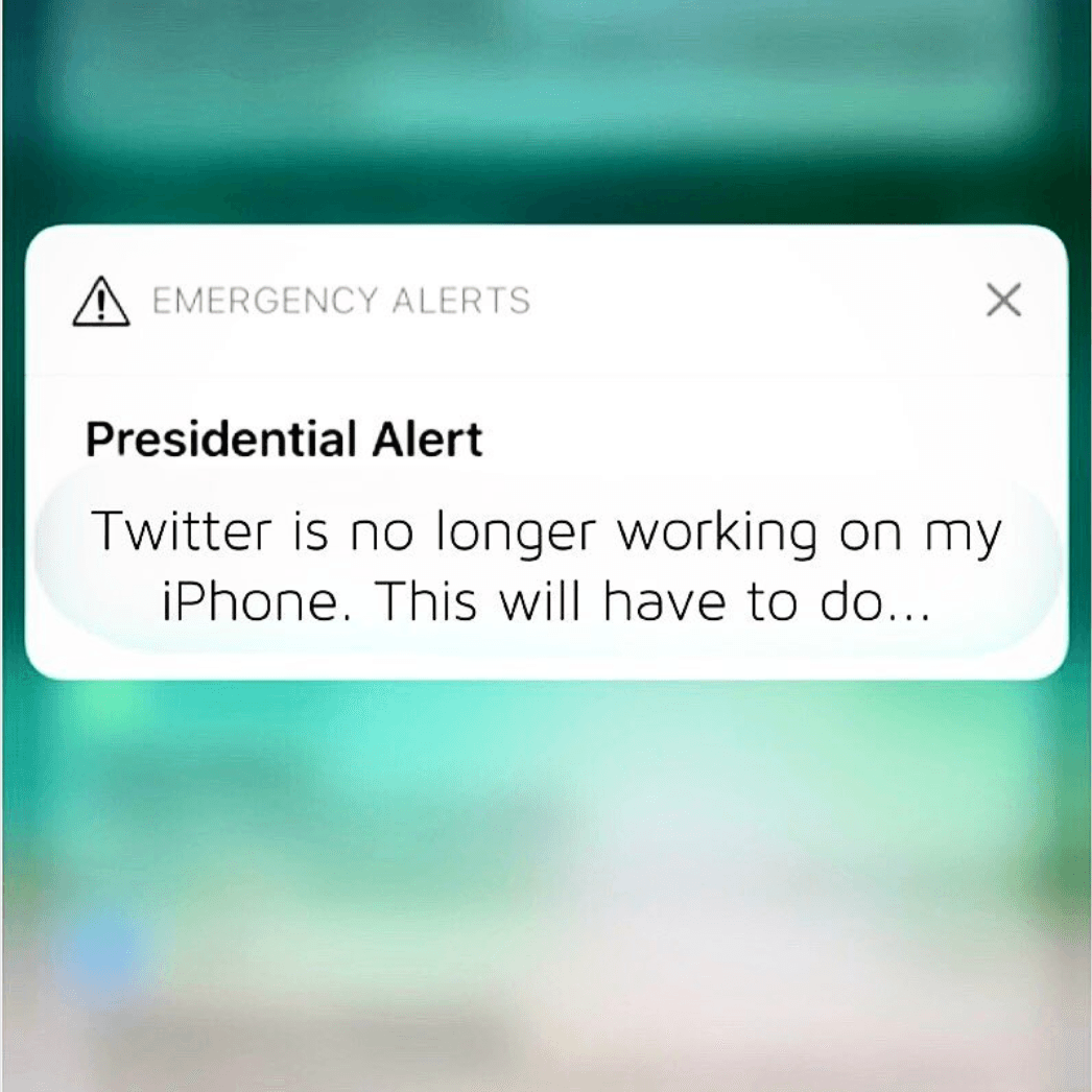 "Twitter ya no funciona en mi teléfono. Me conformaré con esto...".