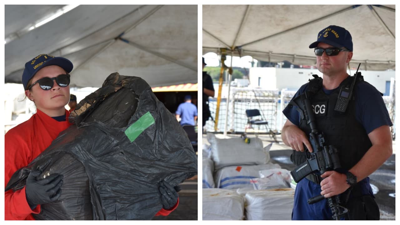 La Guardia Costera informó que descargó aproximadamente 5,363 libras de cocaína este viernes en el Puerto Everglades, de Fort Lauderdale. 
<br>