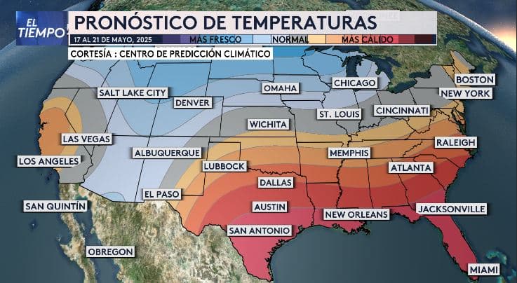 <h3 class="cms-H3-H3">¿Qué temperaturas se esperan? </h3>
<br>
<b>El martes 13 de mayo podríamos alcanzar los 96 °F</b>, superando el récord anterior de 95 grados registrado en esa fecha. Pero eso no es todo. Los modelos meteorológicos sugieren que 
<b>a mitad de semana podríamos rozar o alcanzar los primeros tres dígitos del año, es decir, los 100 °F</b>. Esto representa un adelanto inusual de la temporada de calor extremo en la región. Según los registros, la última vez que el norte de Texas llegó tan temprano a los 100 °F fue 
<b>el 6 de abril de 2006.</b> En promedio, los primeros días con temperaturas en los tres dígitos se dan alrededor del 1 de julio.