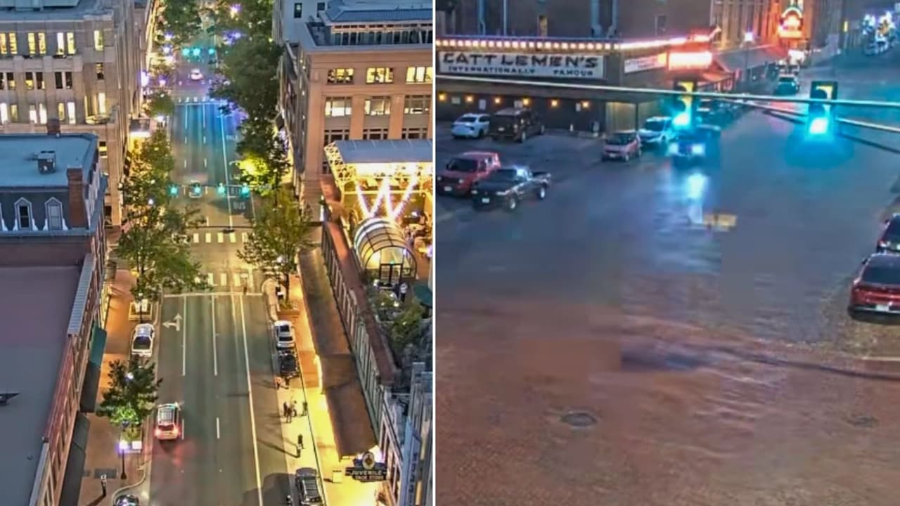 Extraordinario eclipse solar: Faros iluminan la ciudad de Fort Worth en pleno día