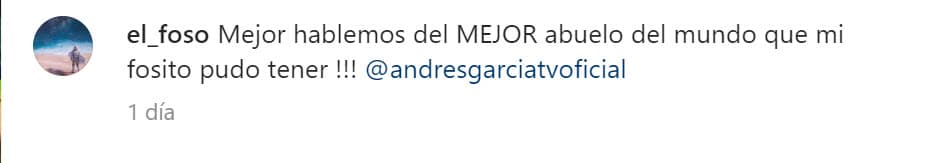 "¡Mejor hablemos del 
<b>mejor abuelo del mundo</b> que mi ‘Fosito’ pudo tener", escribió el hijastro del actor, quien suele tener un bajo perfil en medios y rara vez sale a dar entrevistas. 
<br>