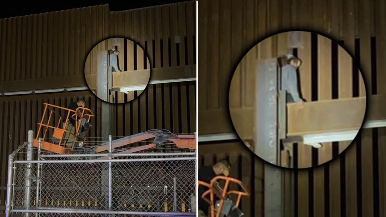 Así bajaron a una inmigrante que quedó atrapada en el muro fronterizo en Arizona