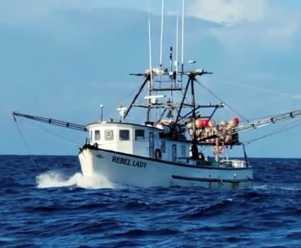 The Rebel Lady, a 68-foot long line fishing vessel seen here off the coast of Puerto Rico.