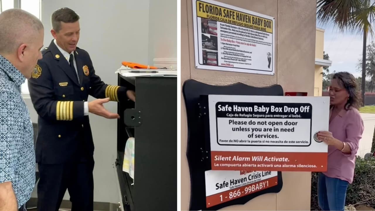Abandonan al primer bebé de Florida en caja especializada en sede de bomberos