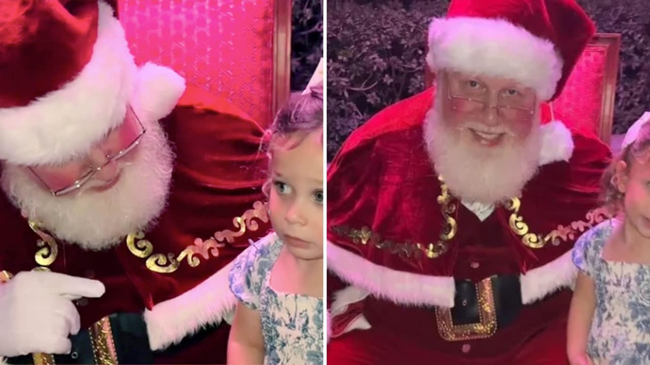 Niña se niega a sentarse en piernas de Santa Claus y la razón manda advertencia a padres