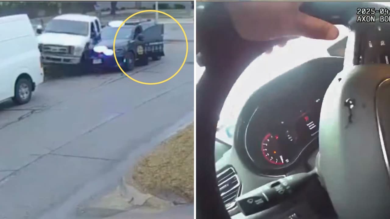 El oficial estaba inclinado adentro de su patrulla cuando vio venir la camioneta a toda velocidad. 
<b>En cuestión de segundos, logró agarrarse al volante </b>para no ser arrastrado por el golpe. Solo sufrió heridas menores.