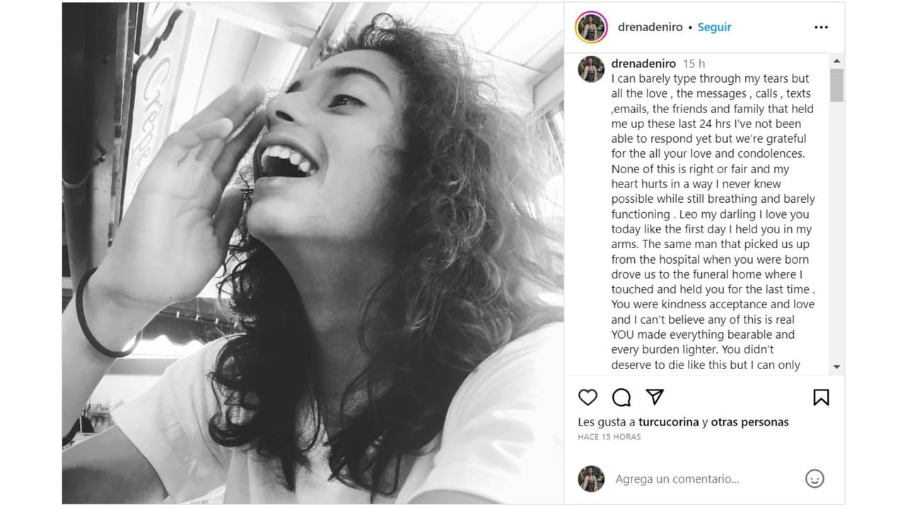 Drena, hija de Robert De Niro, honró a su hijo Leandro.