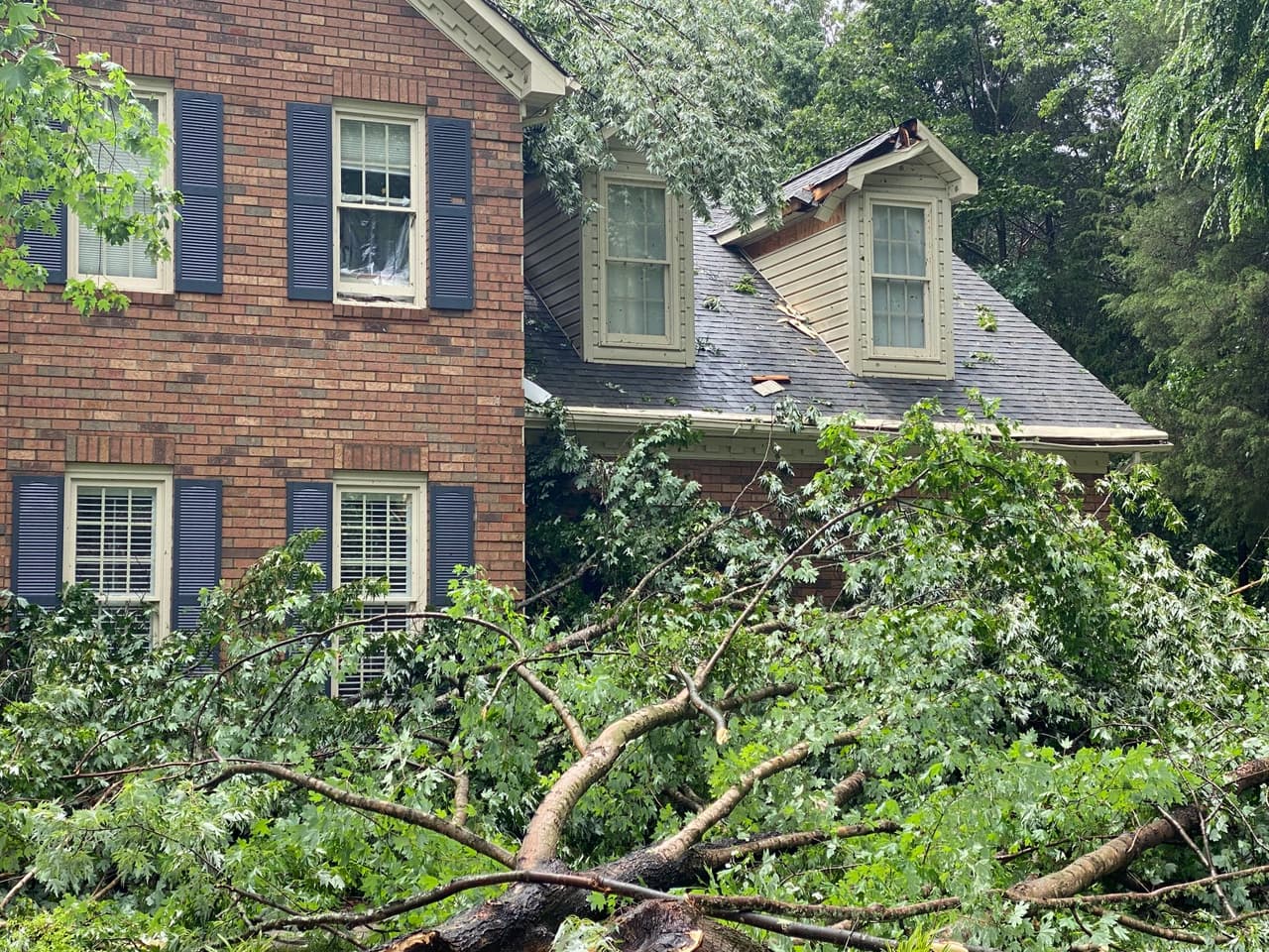 Un sistema de tormentas causó daños el lunes en Carolina del Norte.