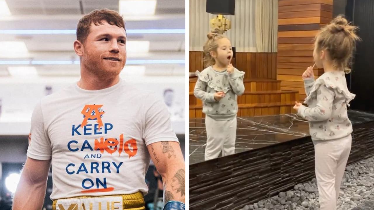 La hija de 'El Canelo' ya es toda una 'fashion girl' y su padre presumió el tierno momento