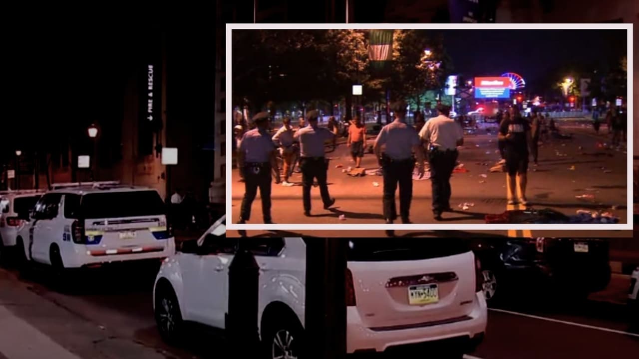 Dos oficiales baleados durante las festividades del 4 de Julio a lo largo de Ben Franklin Parkway