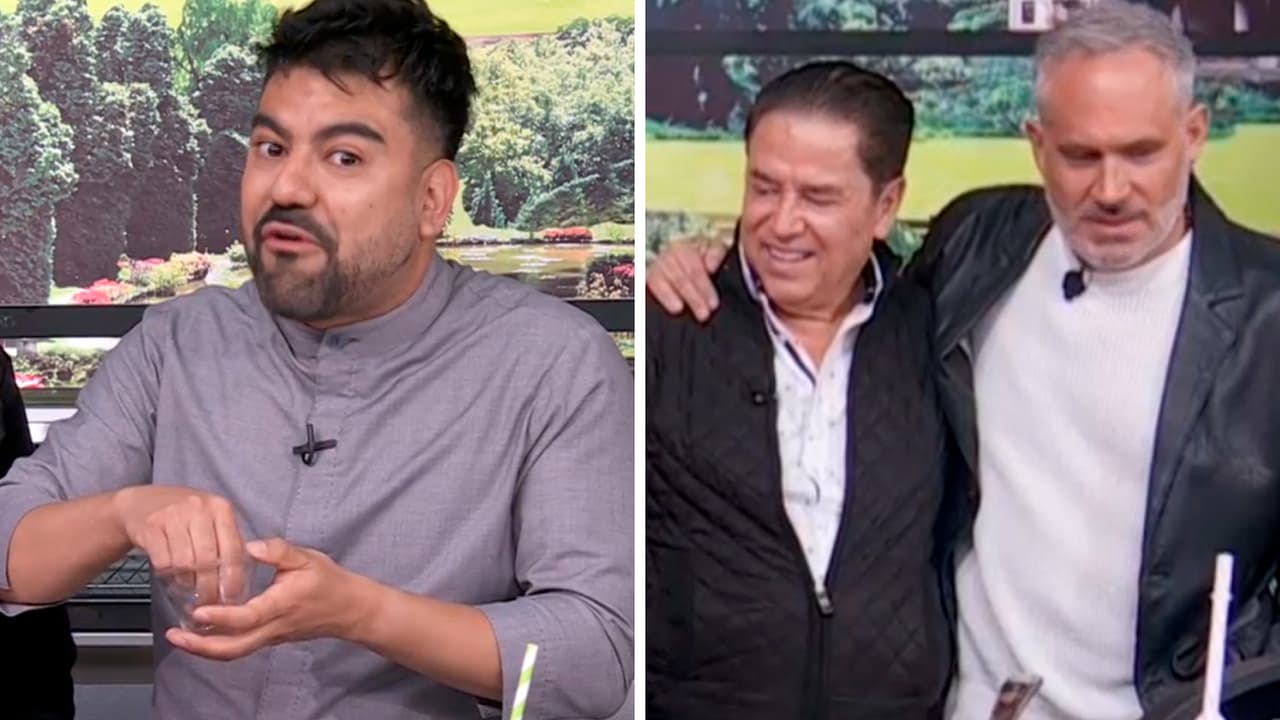 El chef Mariano prepara el cafecito mañanero para Mario Bezares y Arath de la Torre