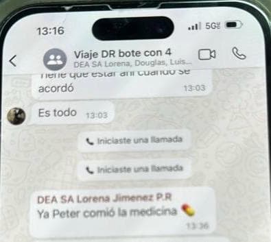 Message from agent Jiménez about the medicine the crew gave to Tomasevic.