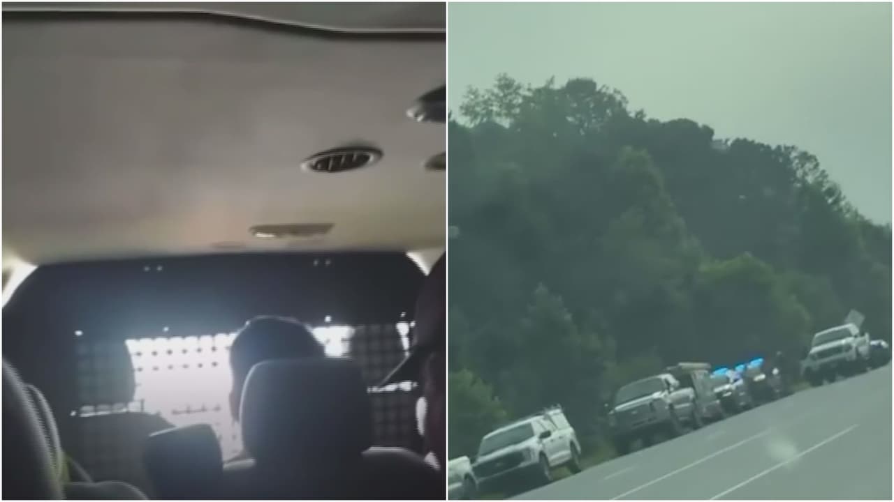 Hispano es arrestado por inmigración y graba su traslado en Newnan: iba esposado de pies y manos