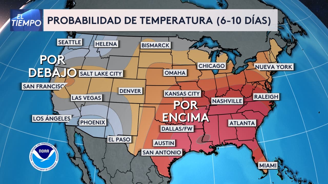 En los próximos días, 
<b>el centro de Texas podría experimentar temperaturas más altas de lo normal</b>, según los reportes de NOAA y el pronóstico de nuestro jefe de meteorología, Gabriel Torres. El calor podría sentirse con más intensidad, así que mantente atento a las actualizaciones del estado del tiempo con Univision.