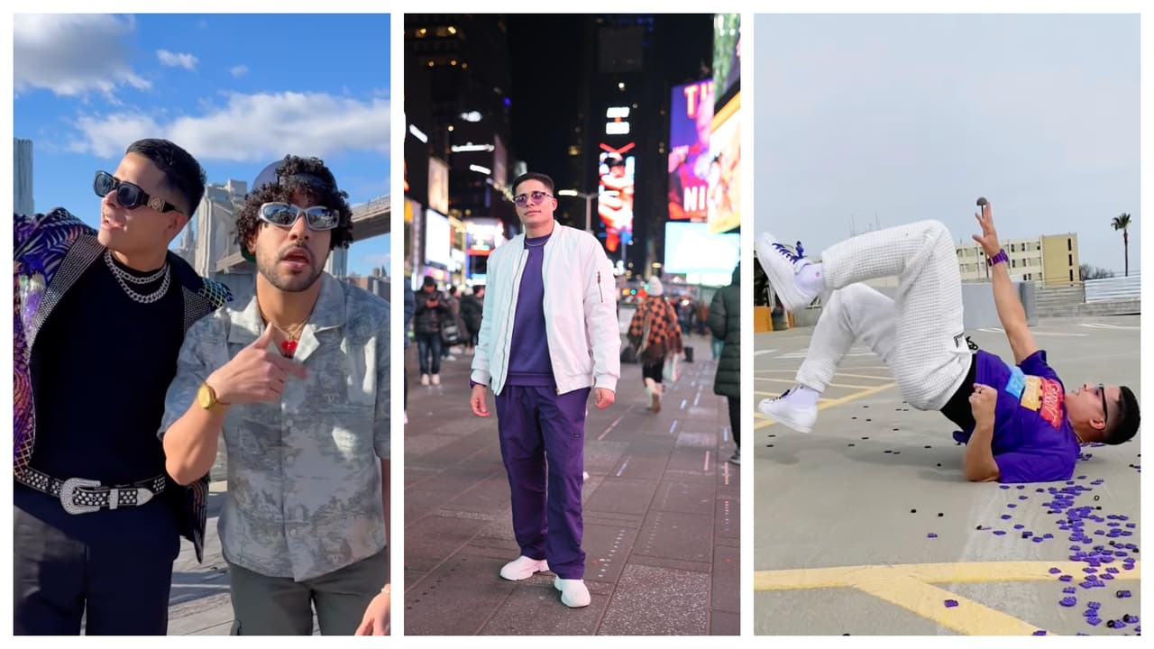 El bailarín y repartidor de FedEx, Abiud Sandoval, baila en NYC con ‘Bad Bunny’