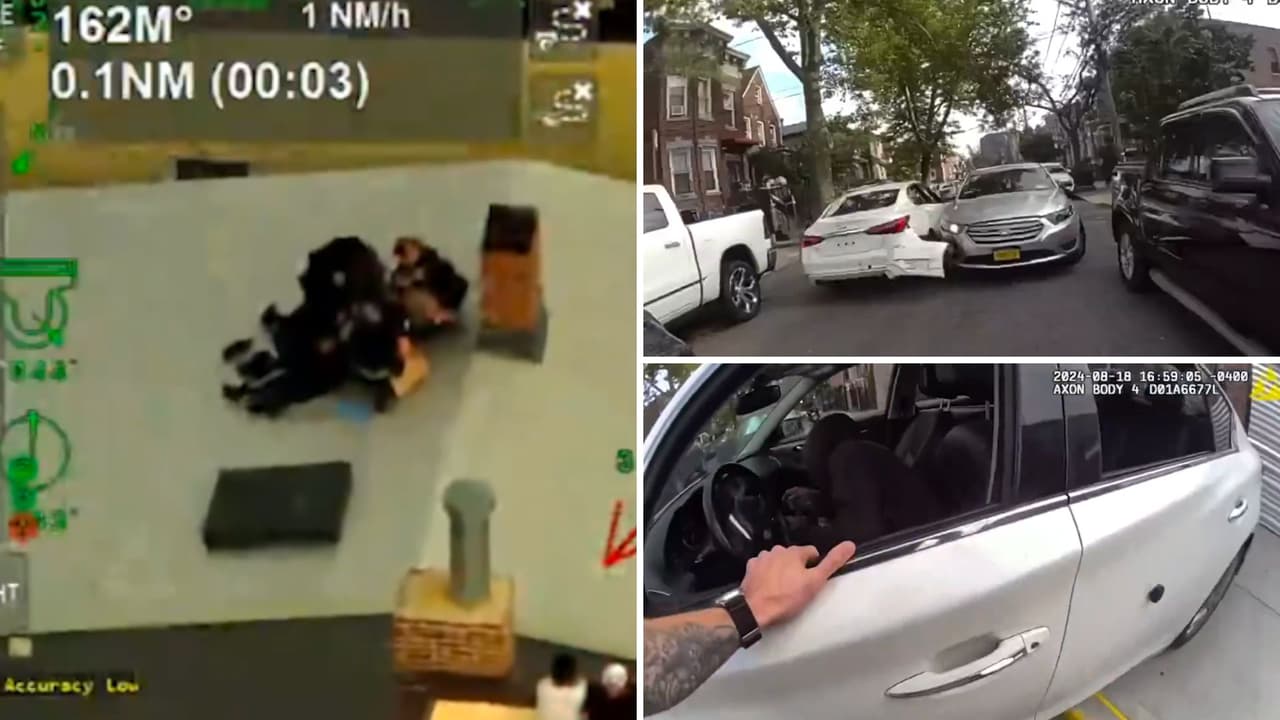 Sospechoso intenta huir en auto robado, golpea a policía y termina detenido en un tejado en NY