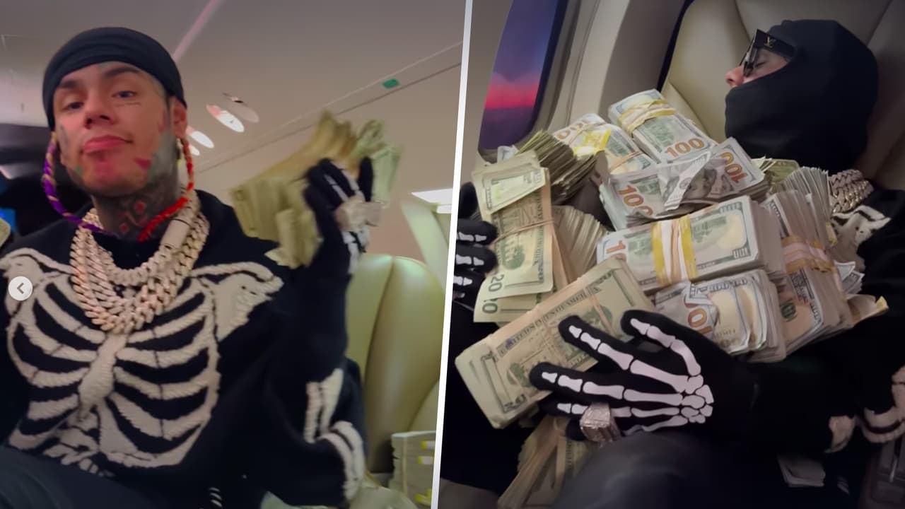 Rapero neoyorquino 6ix9ine “juega con fuego” al llegar a NJ con $1 millón en efectivo en sus brazos
