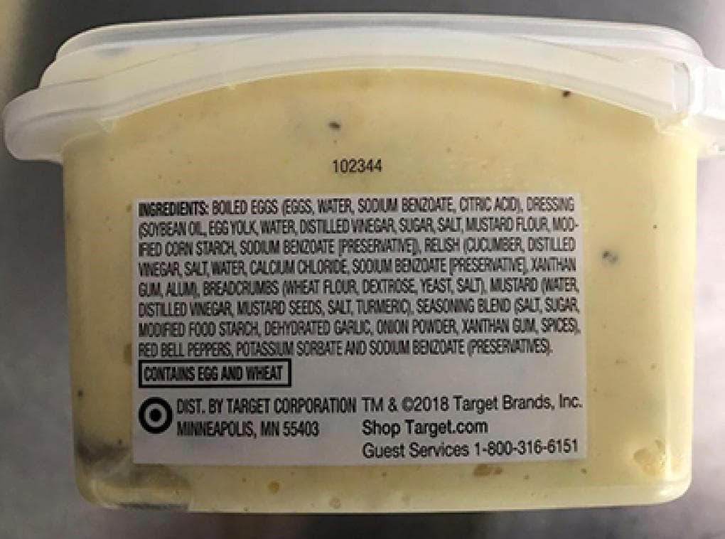 La ensalada de huevo de la marca Archer Farms forma parte de la lista.