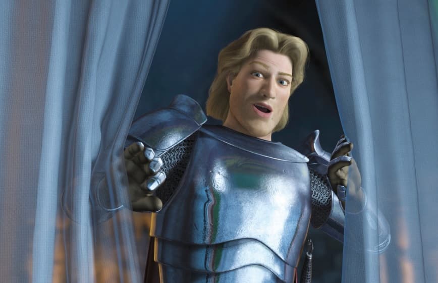 <b>Encantador</b>
<br>Cómo olvidar al rival de Shrek en la segunda película, donde tras beber la pócima ‘Felices por siempre’ Encantador intenta suplantar al ogro con el fin de reinar Muy Muy Lejano junto a Fiona.