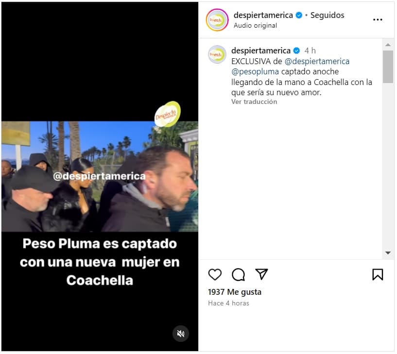 Peso Pluma llegó a Coachella con una mujer.