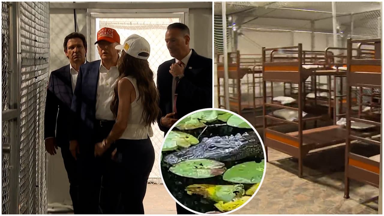 Trump recorre Alligator Alcatraz en Florida y promete más centros migratorios como este en otros estados